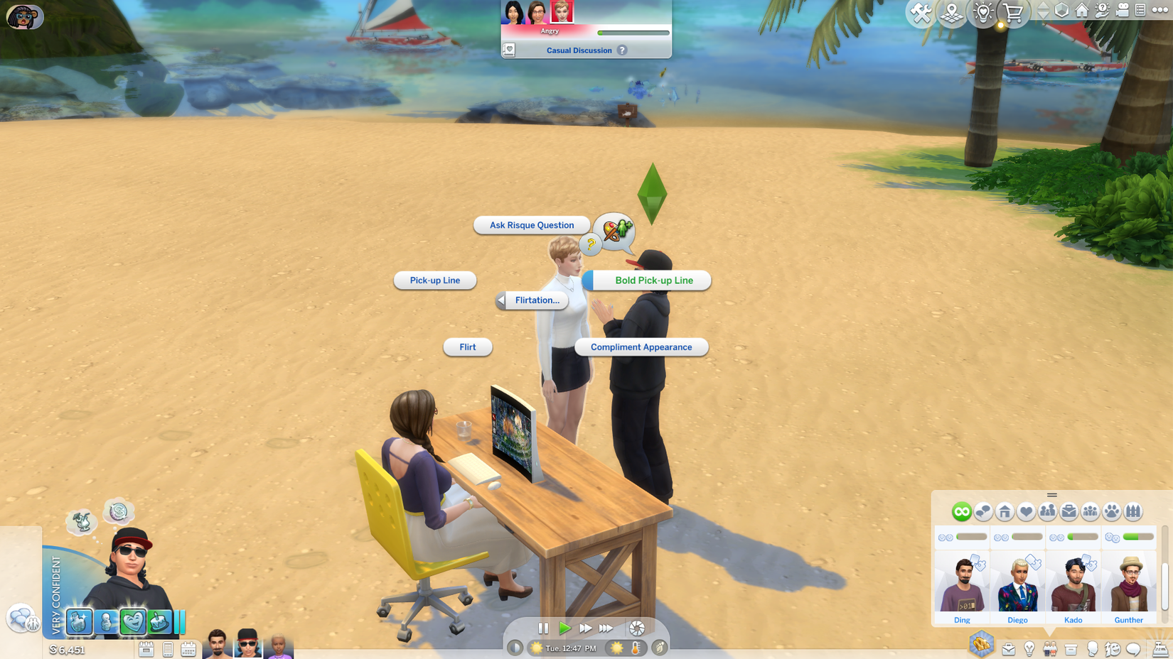 the sims 4 bold pick up line