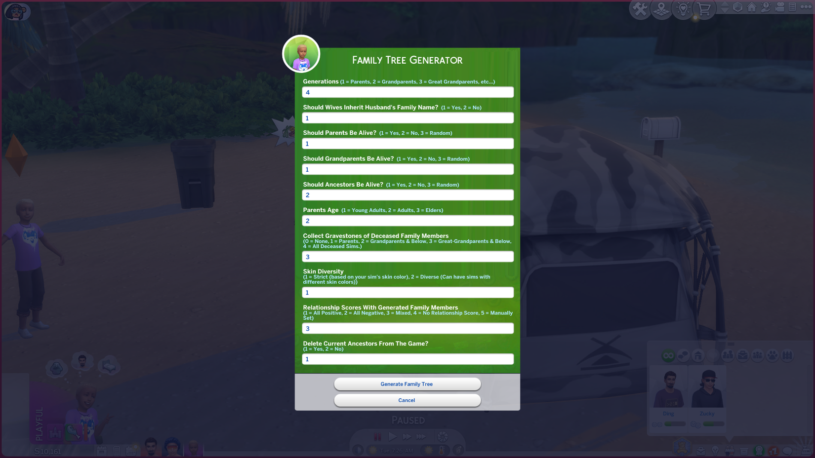 the sims 4 family tree mod