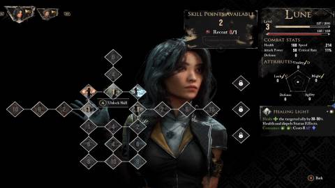 The skill menu in Clair Obscur Expedition 33 (2025)