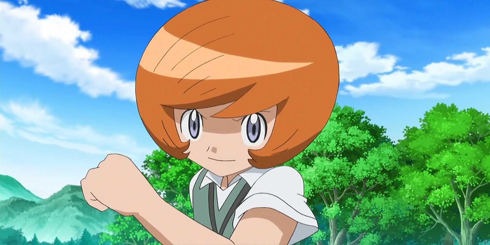 Trevor prepares for battle in the Pokémon anime.