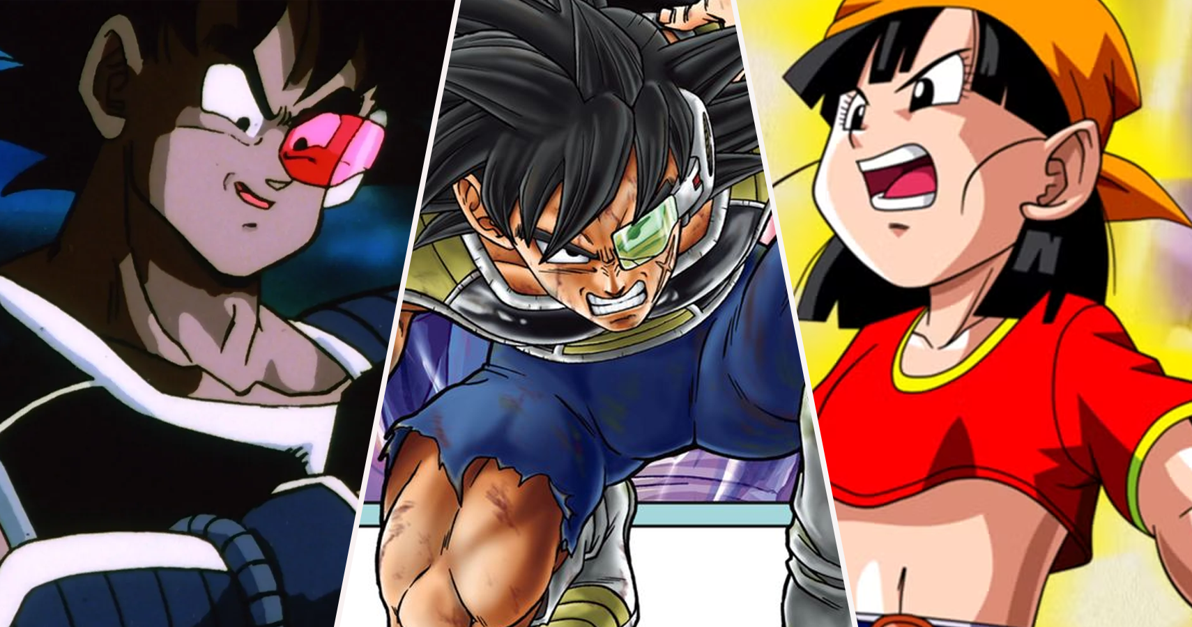 Turles from Dragon Ball Z, Bardock from Dragon Ball Super, and Pan from Dragon Ball GT