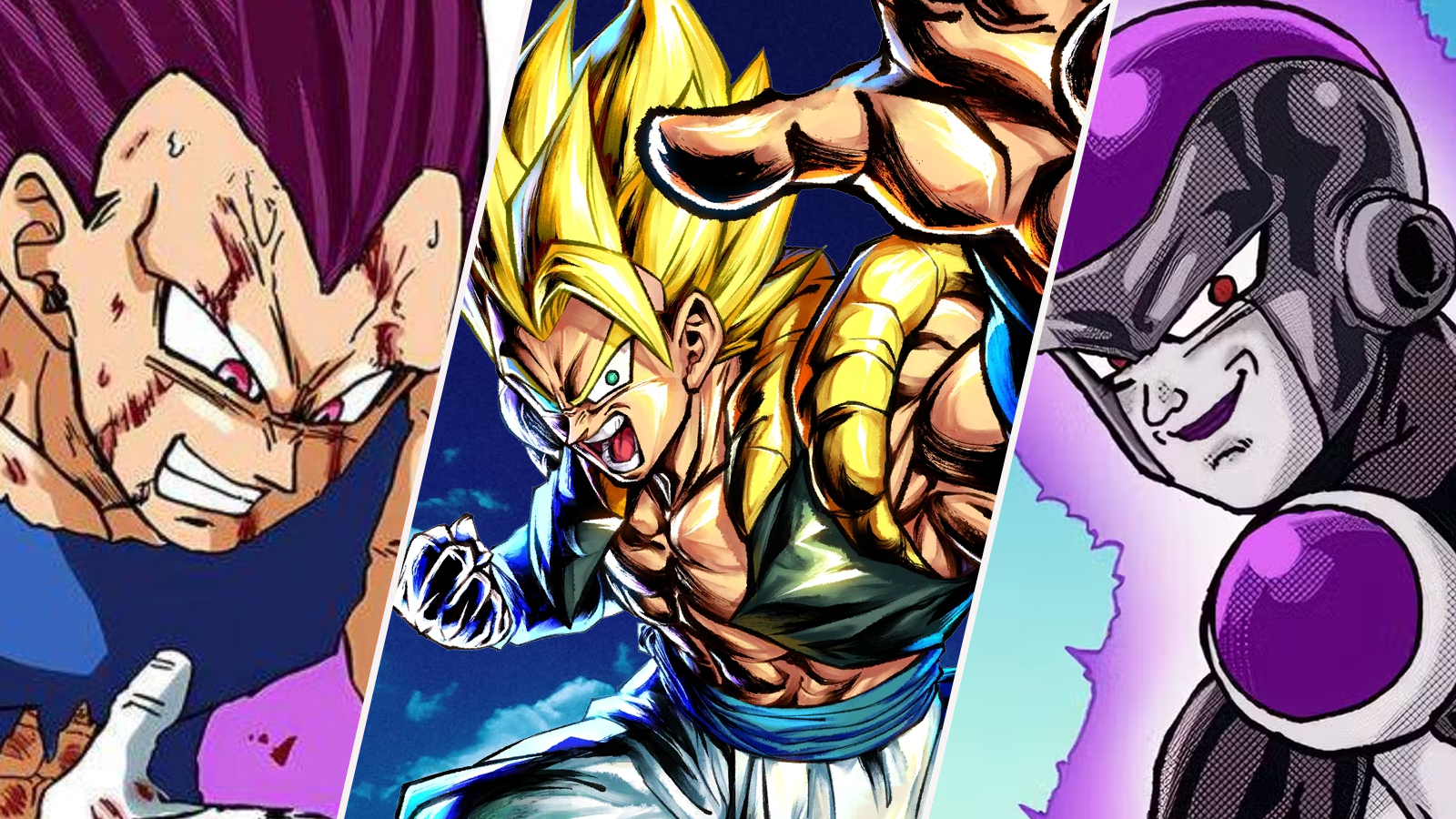 Ultra Ego Vegeta, Super Saiyan Gogeta, and Black Frieza in Dragon Ball Super