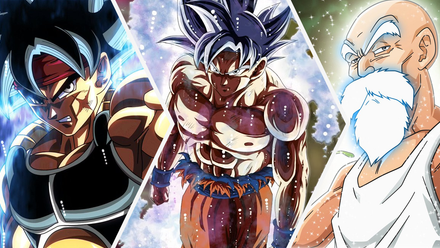 Ultra Instinct Bardock, Mastered UI Goku and Ultra Instinct Roshi in Dragon Ball Super