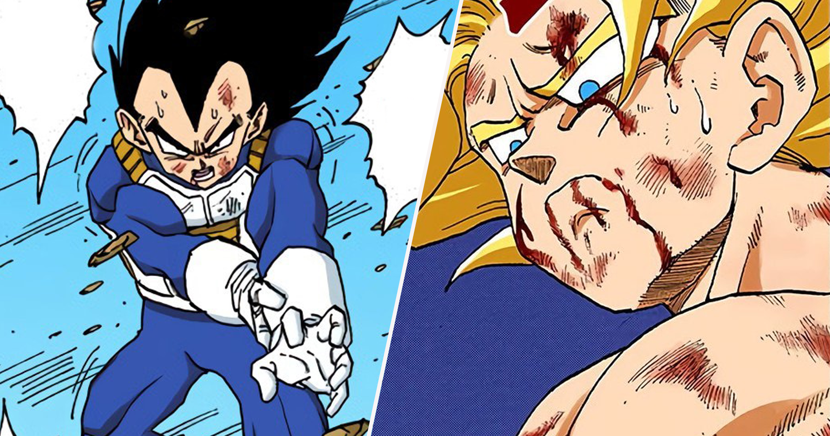 Vegeta helps Gohan defeat Cell, and Goku looks sad after killing Frieza in Dragon Ball Z