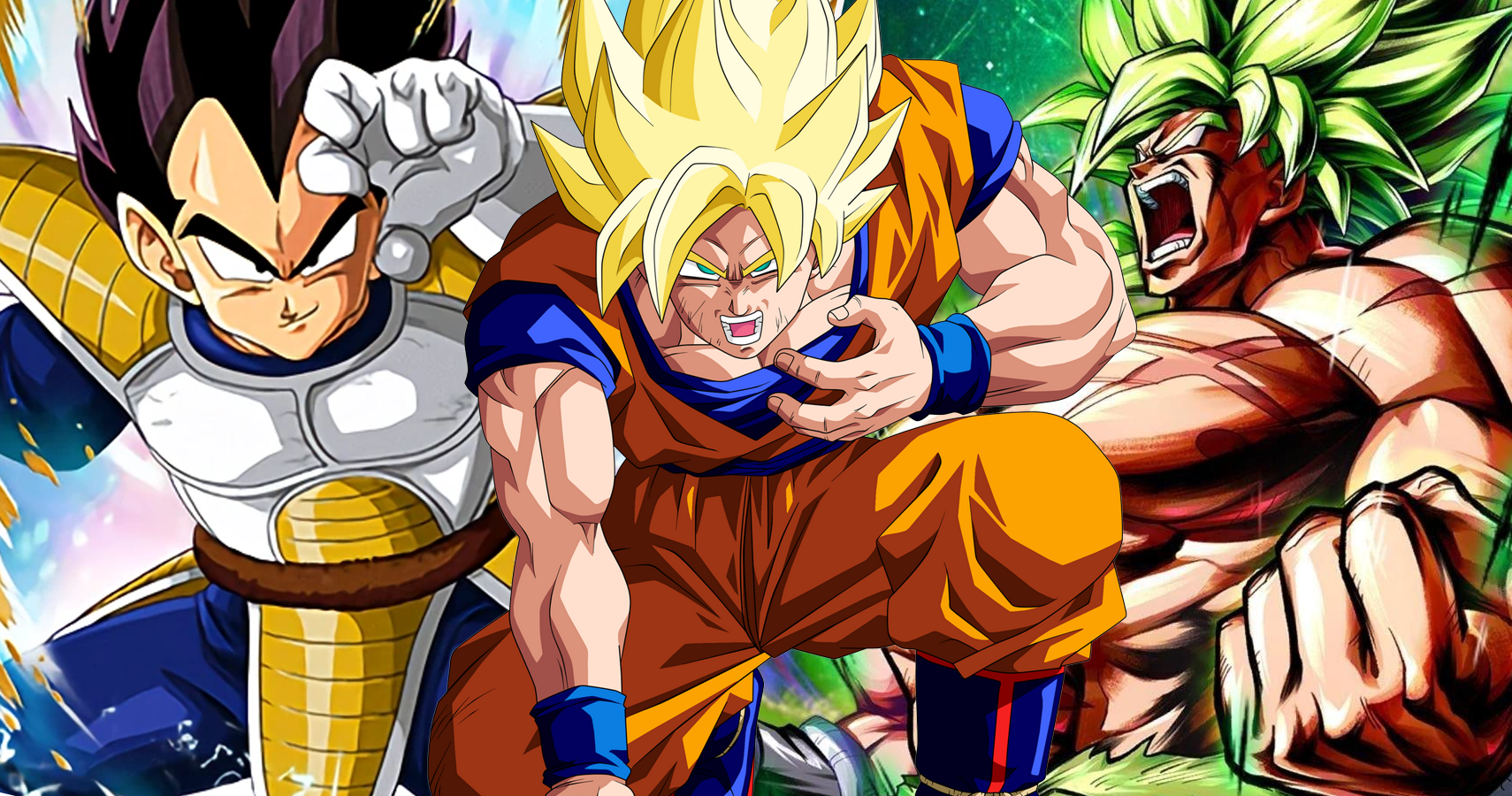 Vegeta in the Saiyan Saga, Super Saiyan Goku's Heart Virus in Dragon Ball Z, and Legendary Super Saiyan Broly in Dragon Ball Super Broly