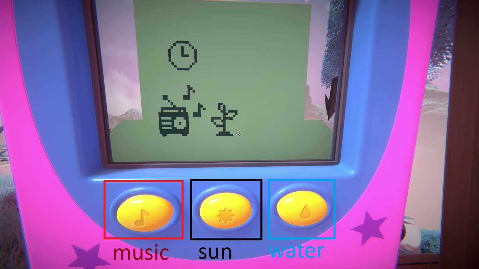 Finder buttons tomodatchi