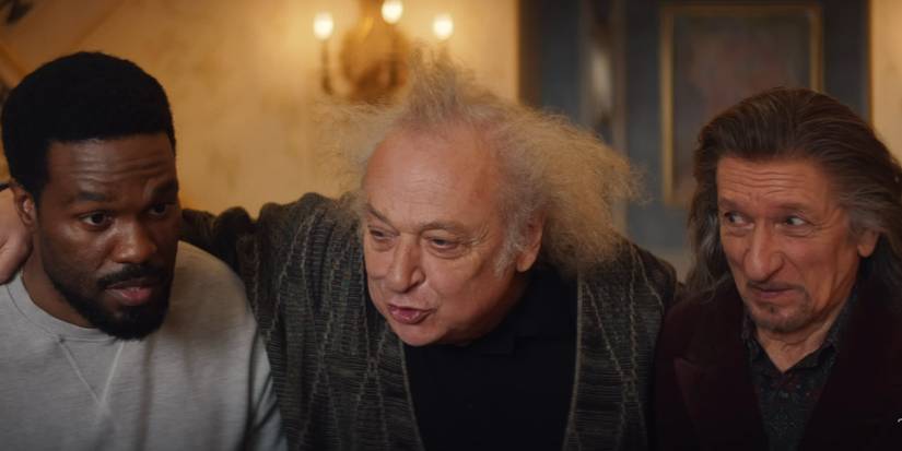 Von Kovak explains his ambitions to Simon Williams and Trevor Slattery in Wonder Man