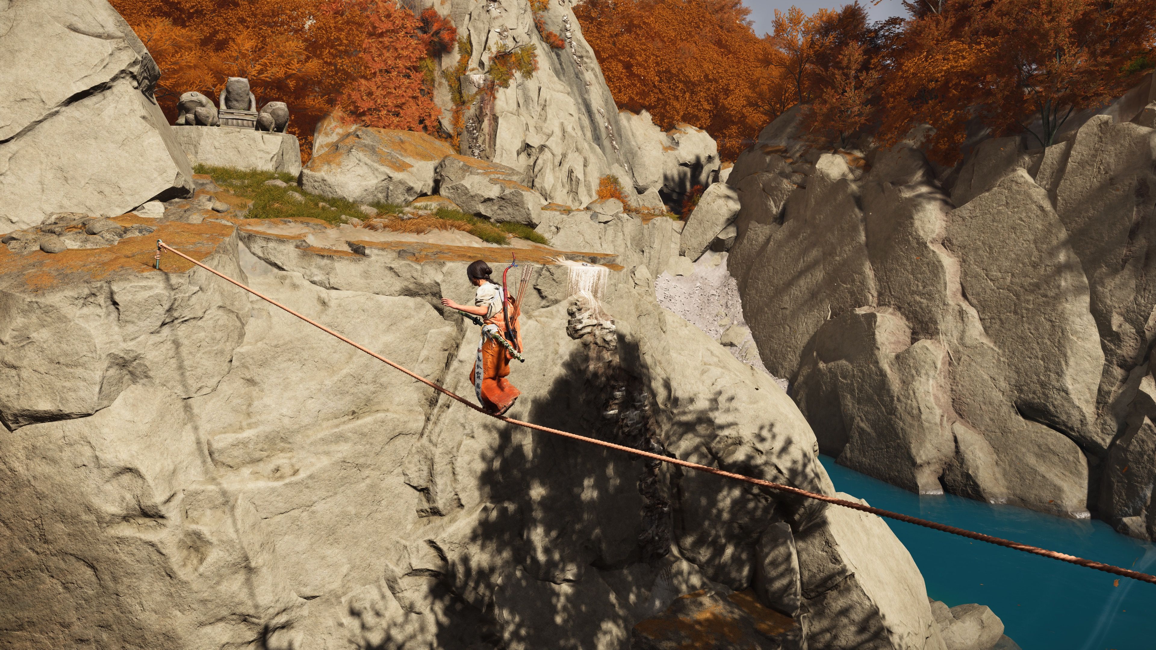 Walking on a tight rope in Ghost Of Yotei (2025)