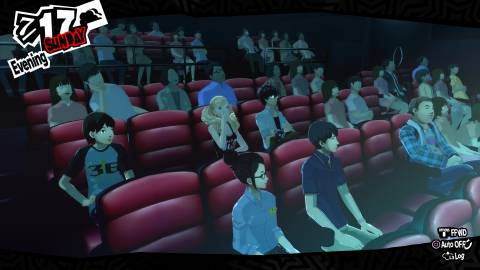Watching a movie in Persona 5 (2016)