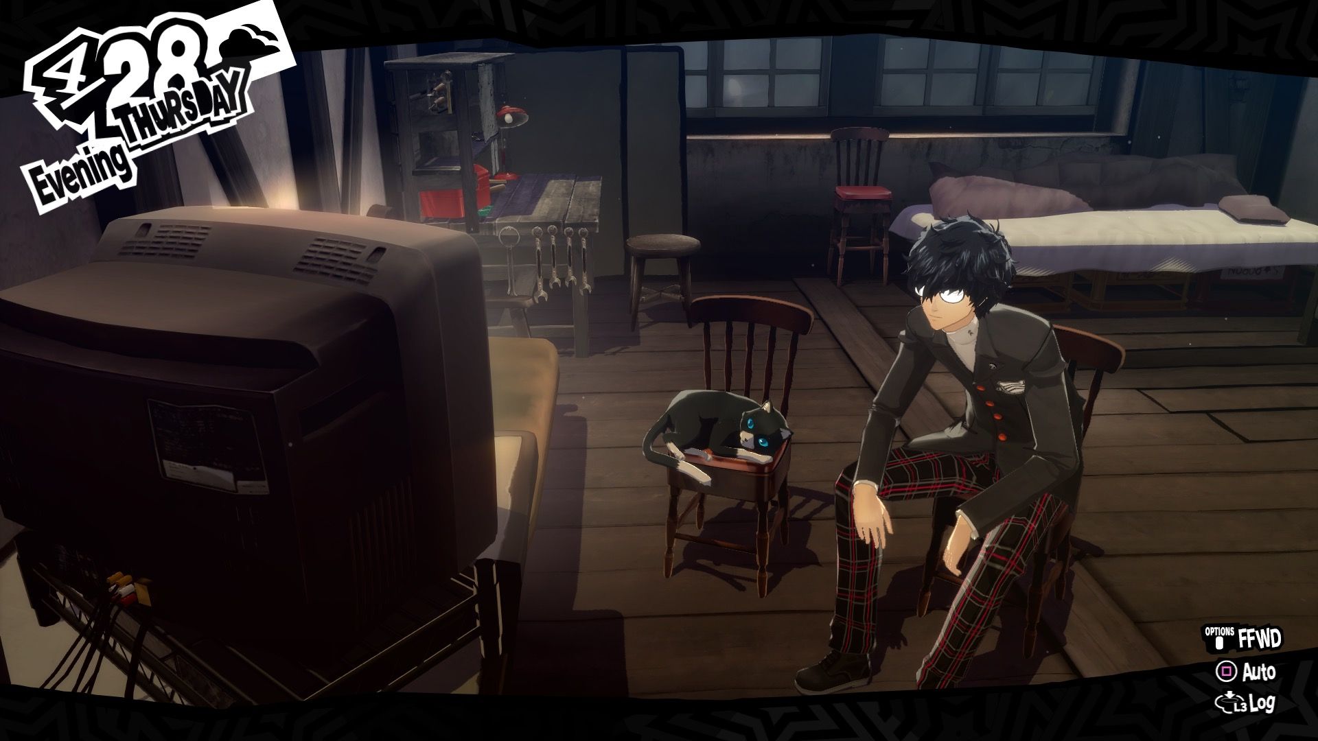 Watching TV in Persona 5 (2016)