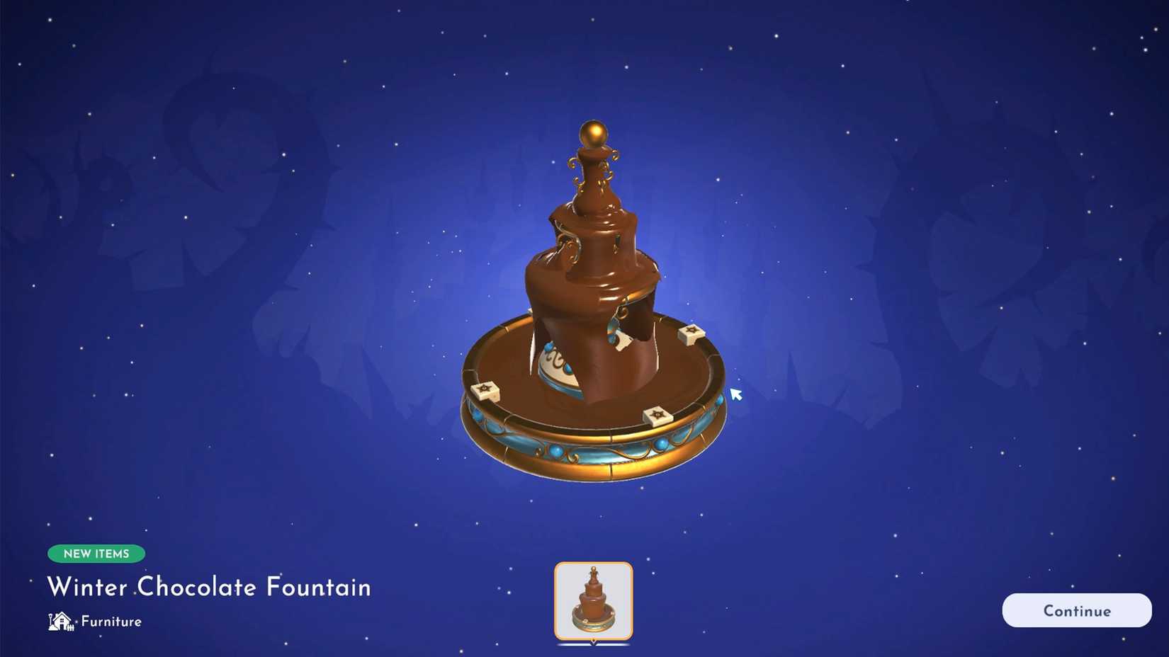 winter chocolate fountain in ddv