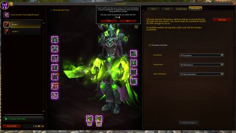 world of warcraft midnight beta transmog outfit unlock prompt