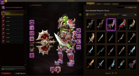 world of warcraft midnight transmog update fury warrior two handed axe dagger