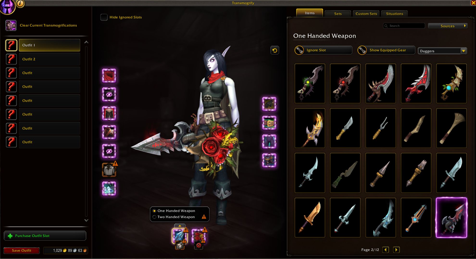 world of warcraft midnight transmog update multiple weapon setup