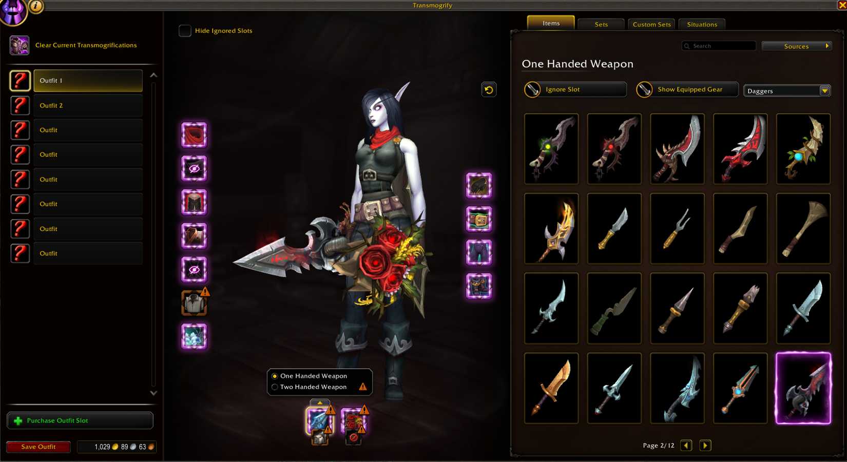 world of warcraft midnight transmog update multiple weapons setup
