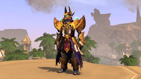 world of warcraft trading post february 2026 south guard's golden raiment ensemble