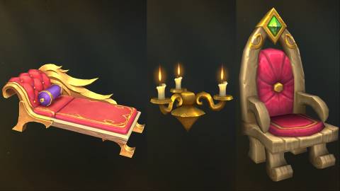 world of warcrat midnight pre patch event housing decor silvermoon sin'dorei chaise chair candelabra