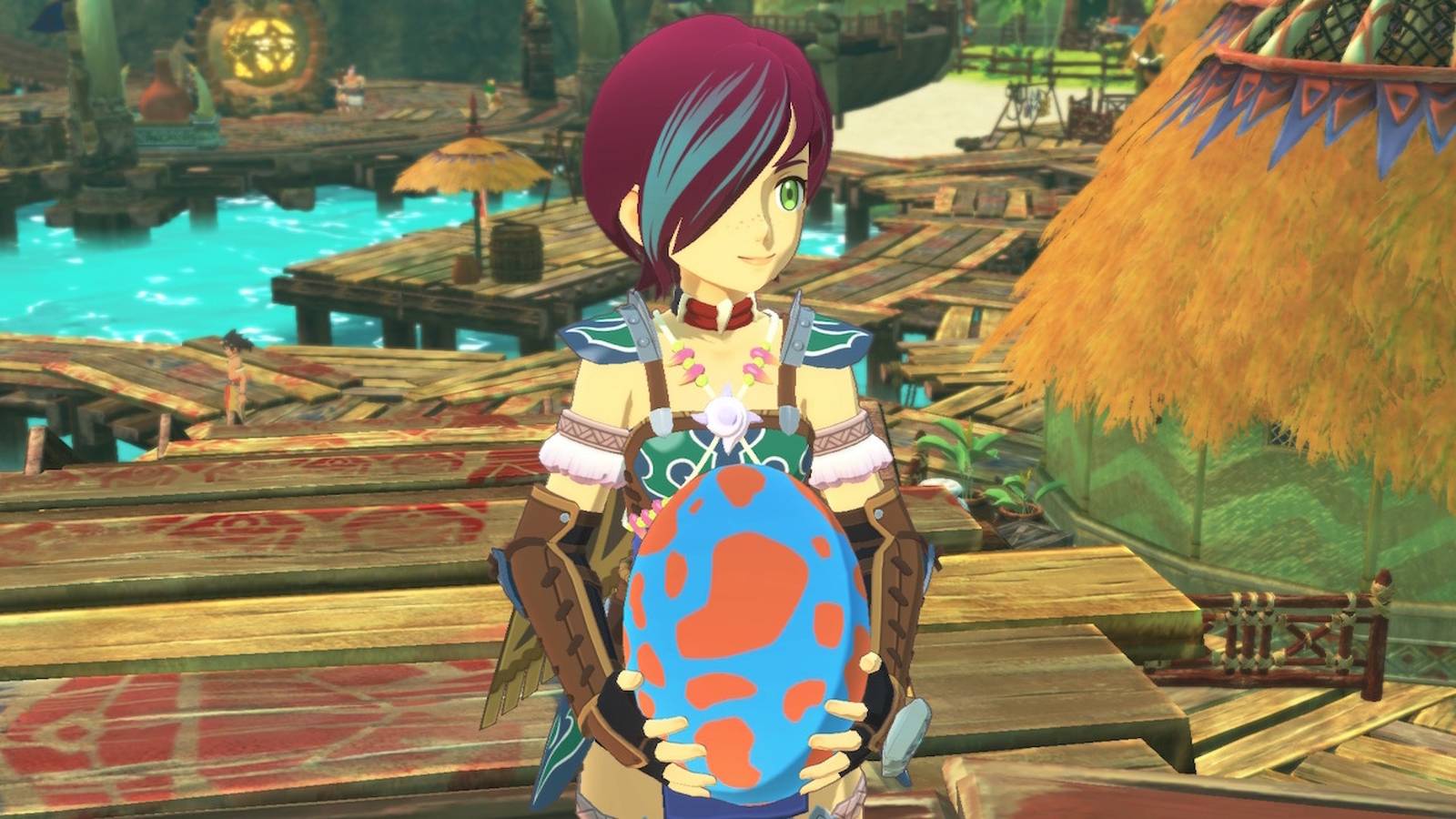 Your character holding an egg in Monster Hunter Stories 2