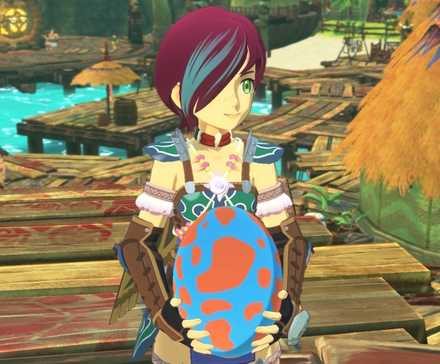 Your character holding an egg in Monster Hunter Stories 2