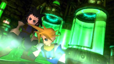 Zack and Cloud in a lab in Final Fantasy 7 (1997)