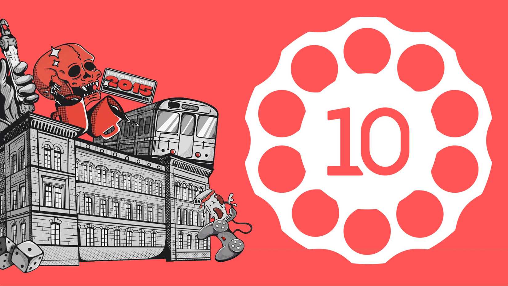 10 Chambers Collective website art with white company logo on coral red background