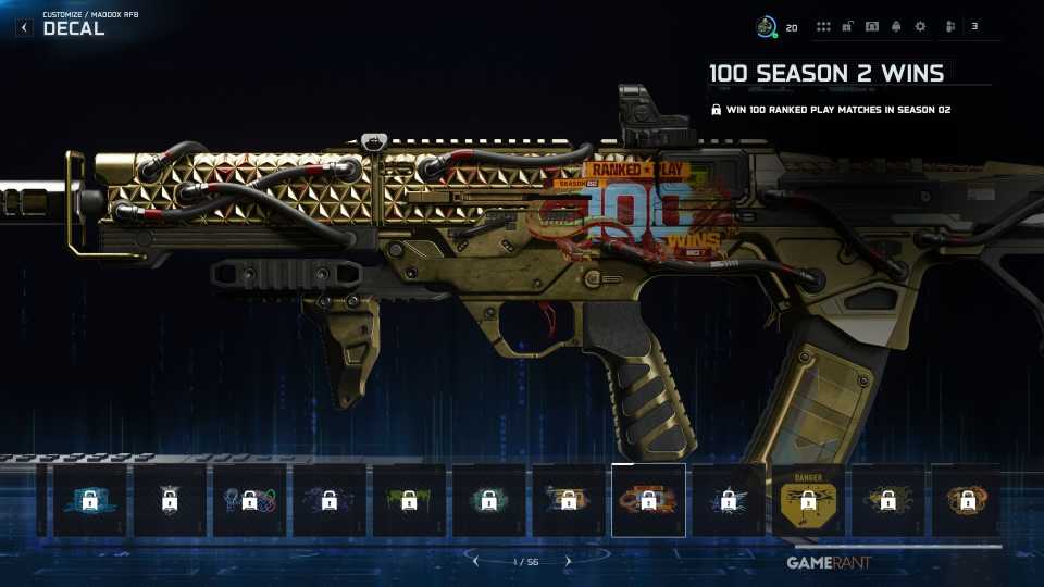 100 Season 2 Wins (Large Decal) - Warzone Ranked Play
