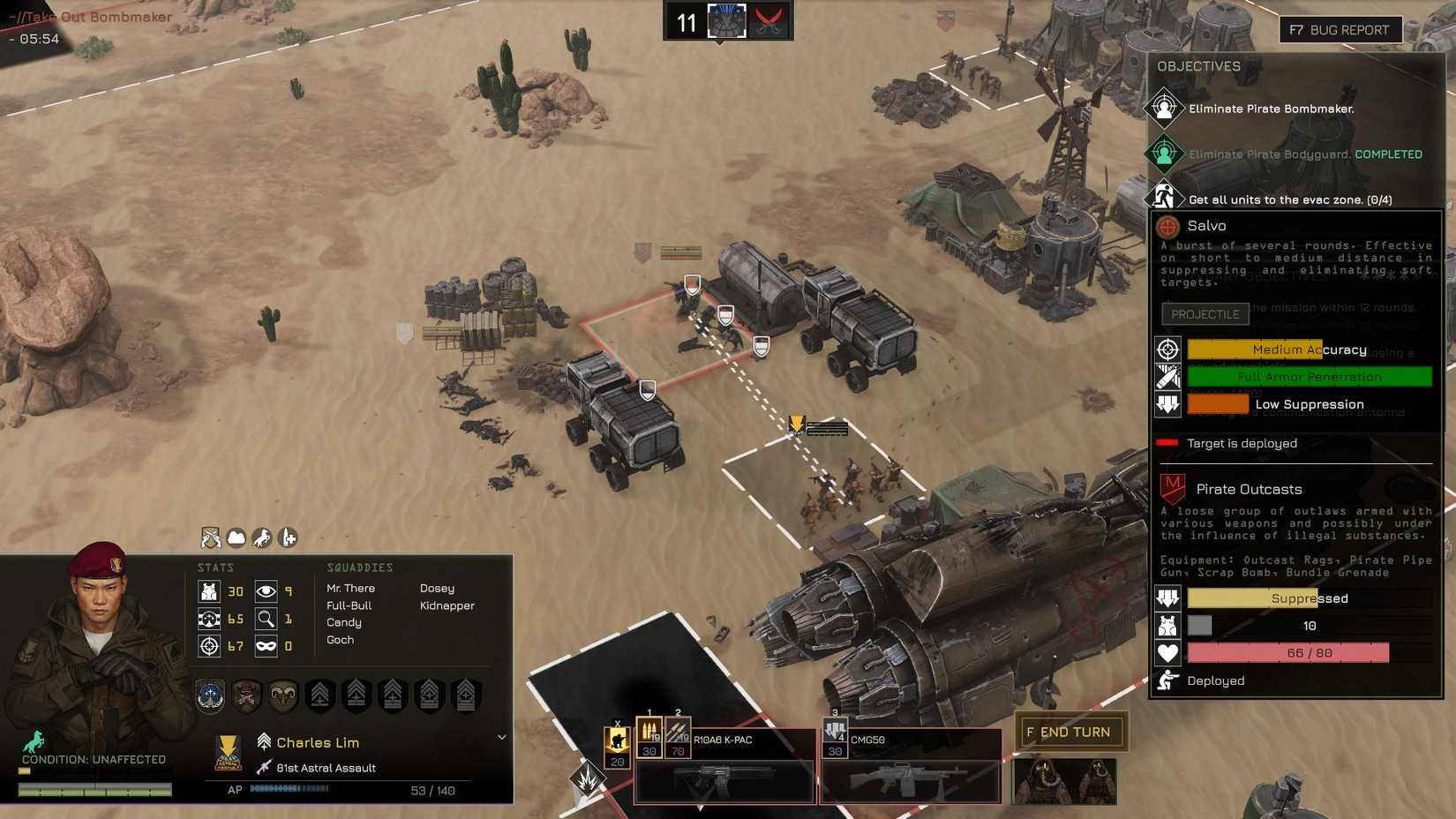 MENACE Combat screen