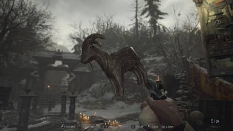 RE8 Wooden Goat Statue Treasure