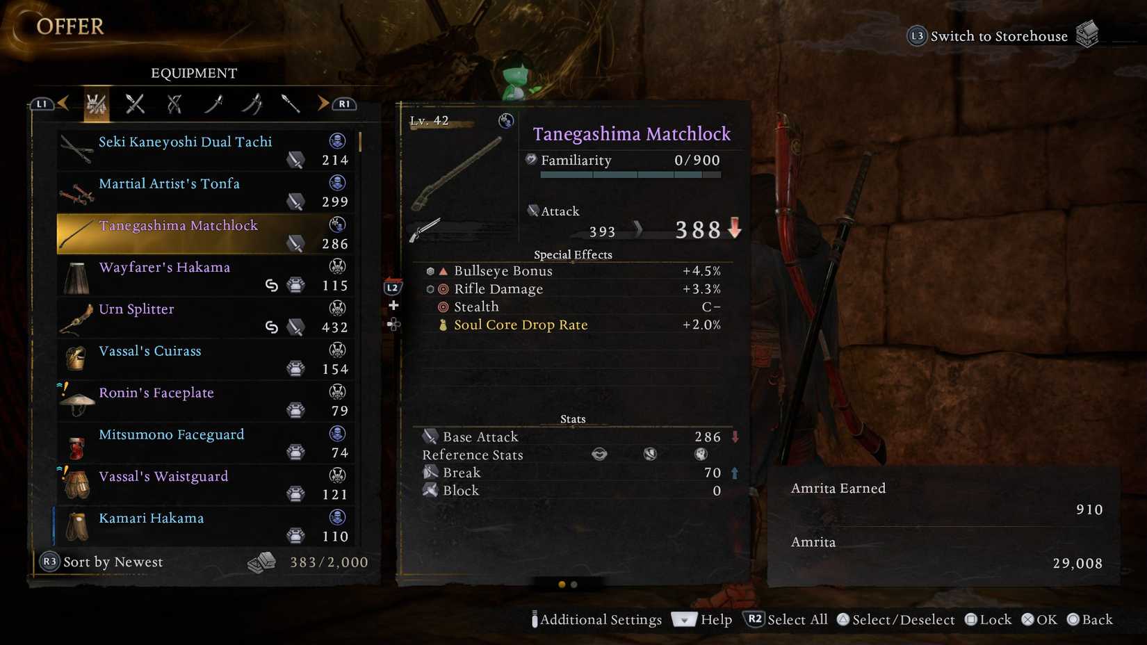 Nioh 3 Offering a Weapon