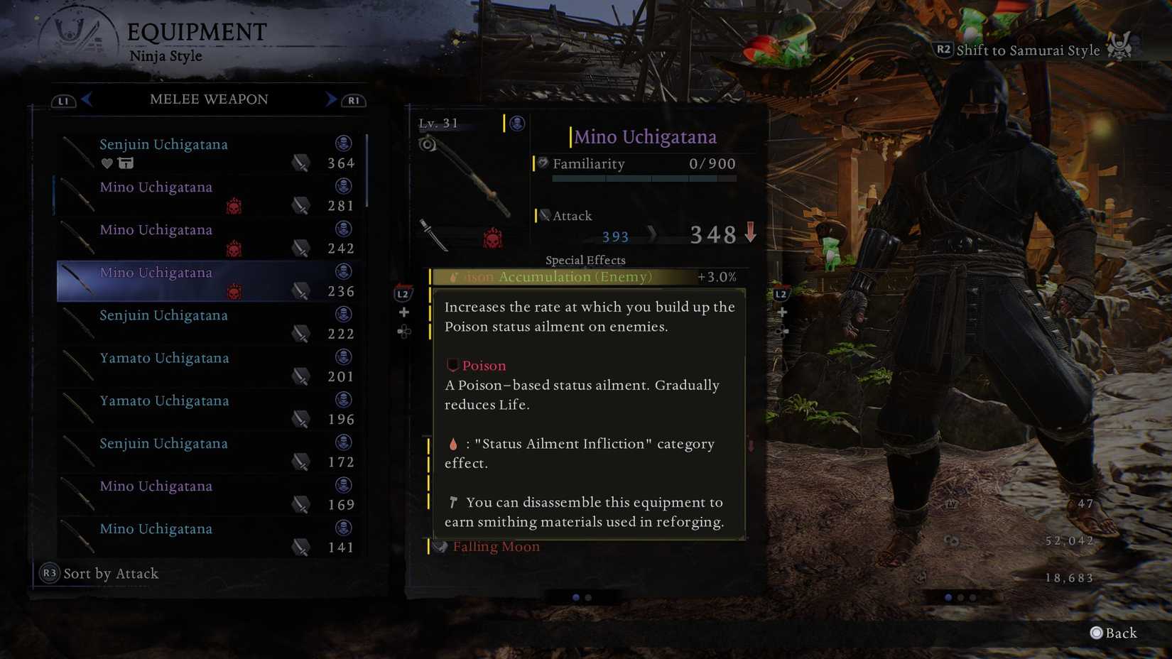 Nioh 3 Poison Accumulation on weapon