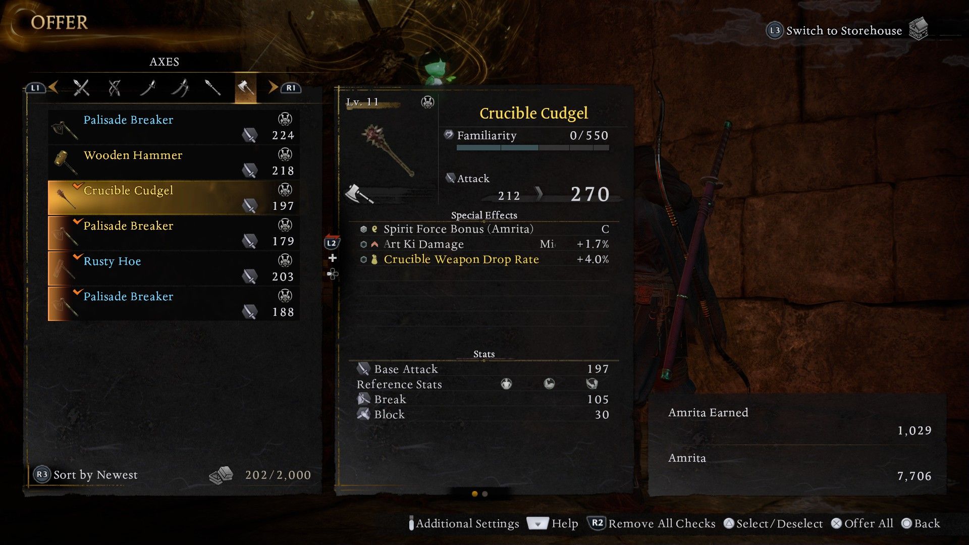 Nioh 3 Menu Penawaran Item