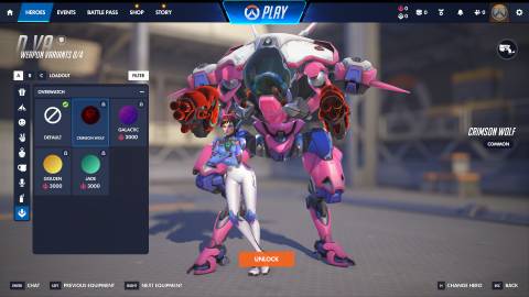 Overwatch D.Va Crimson Wolf skin