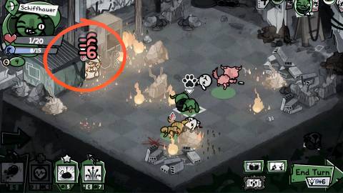 a cat attacked the radical rat boss in mewgenics