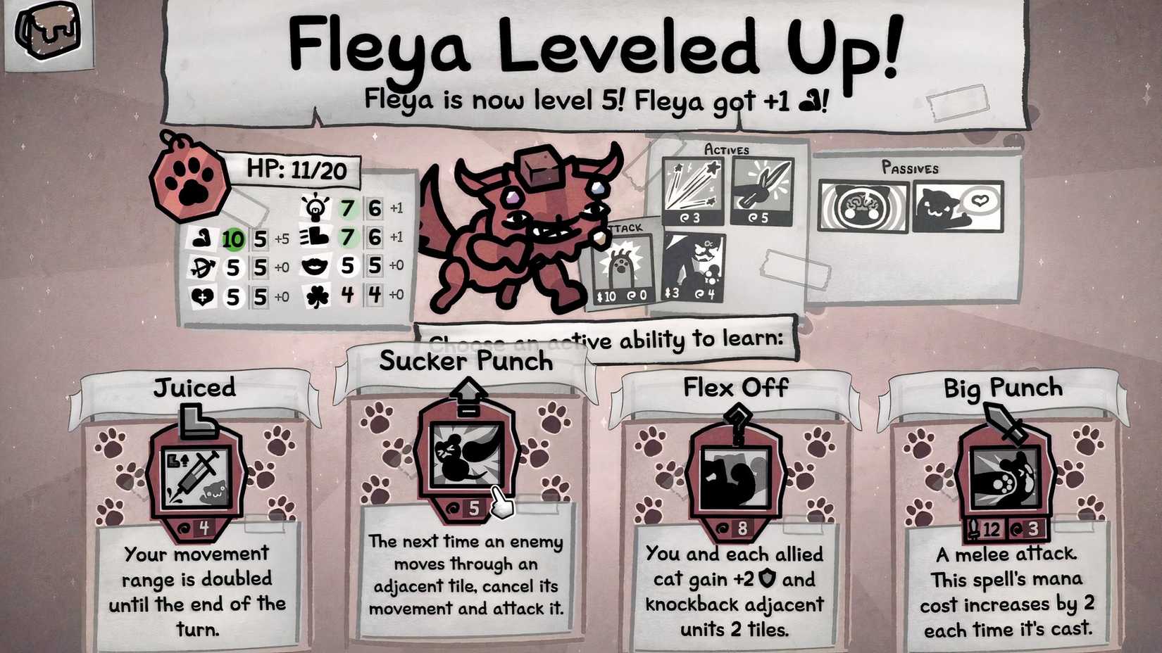 a cat leveled up in mewgenics