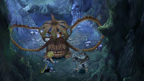 A scene featuring characters in the forest in Final Fantasy 9 (HD)