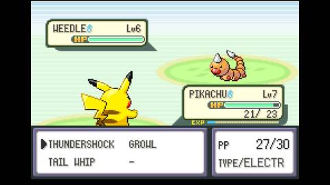 A weedle in Viridian Forest