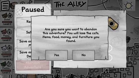 abandon adventure in mewgenics