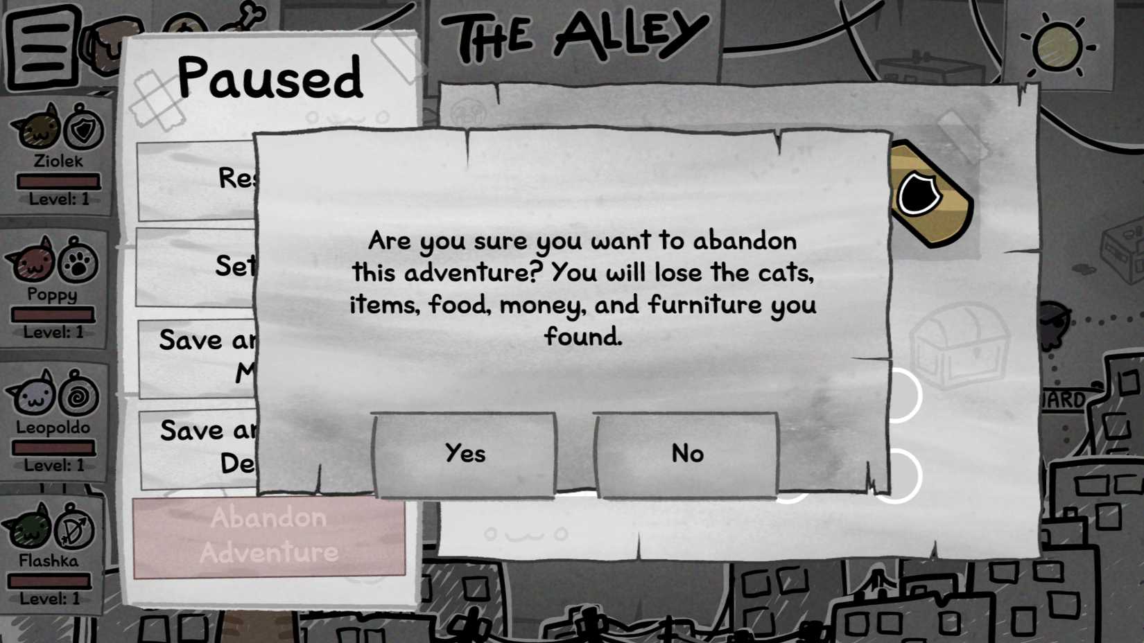 abandon adventure in mewgenics