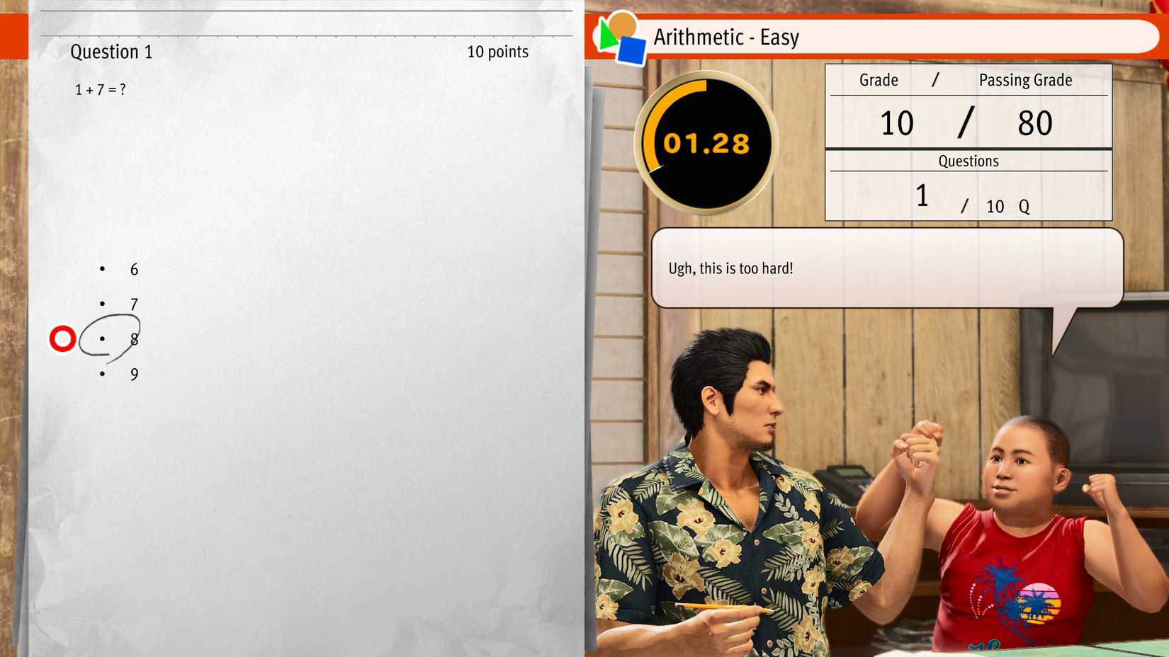 All Arithmetic Questions & Answers in Yakuza Kiwami 3