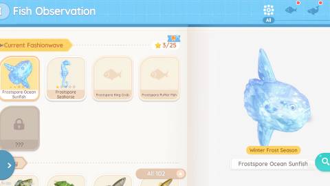All Frostspore Fish in Heartopia