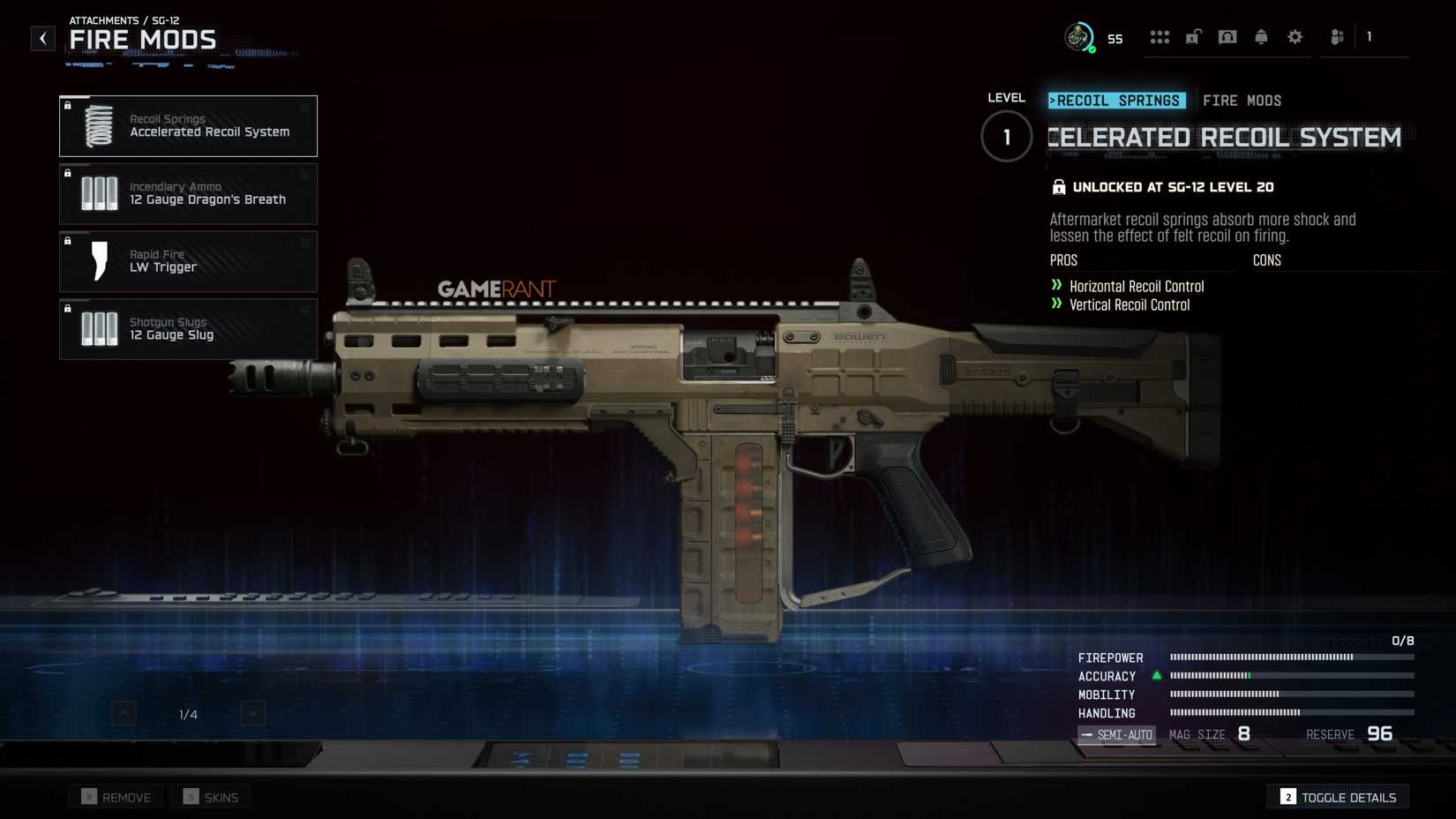 All SG-12 Fire Mods - Black Ops 7