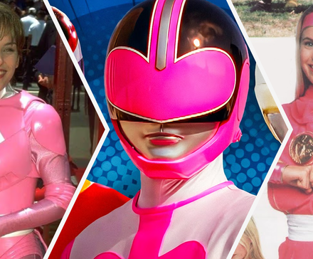 Amy Jo Johnson Pink Ranger, Pink Time Force Ranger, and Pink Ninja Ranger