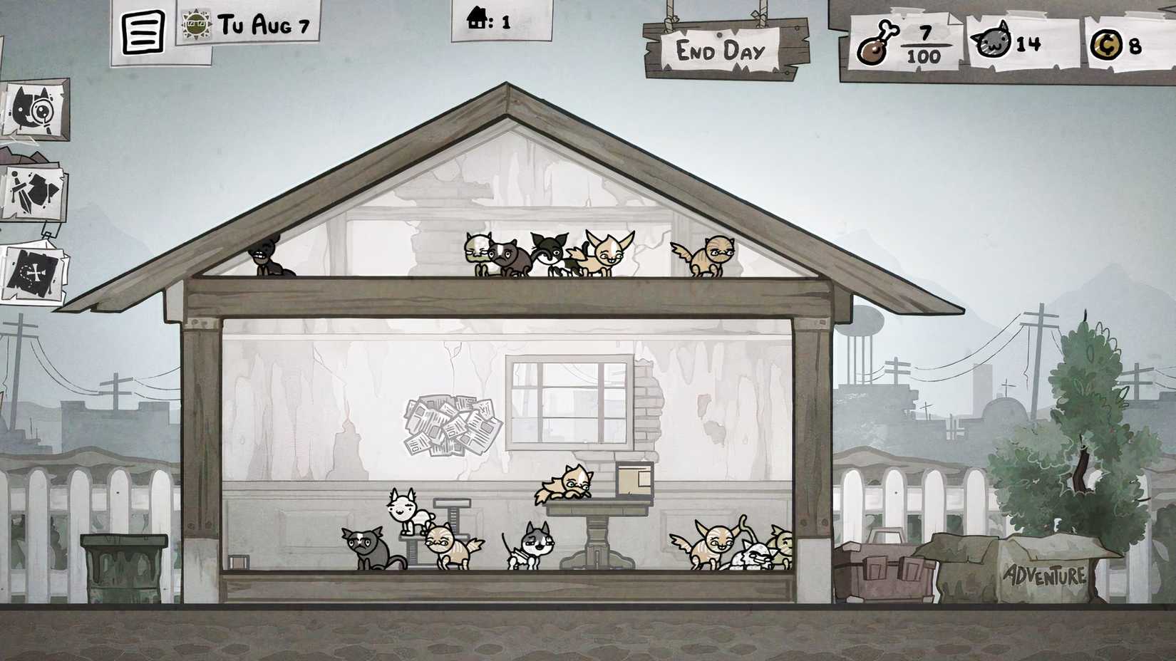 an image showing the daily routine in mewgenics