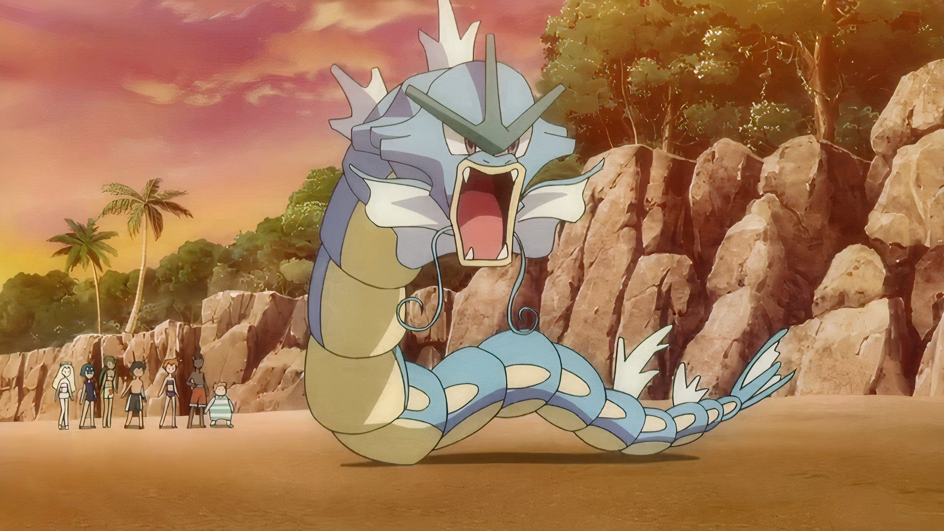 Gyarados di Pokemon FireRed LeafGreen dengan ekspresi marah