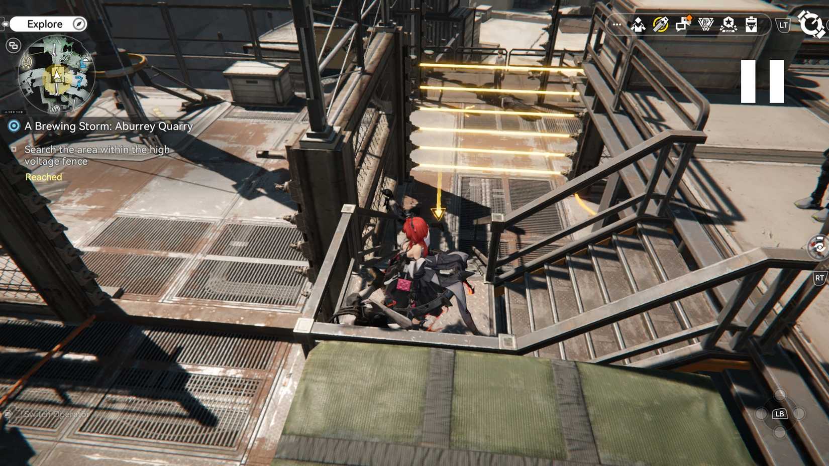 arknights-endfield-a-brewing-storm-aburrey-quarry-quest-where-trigger-location-how-complete-guide-walkthrough - search the area within the high voltage fence