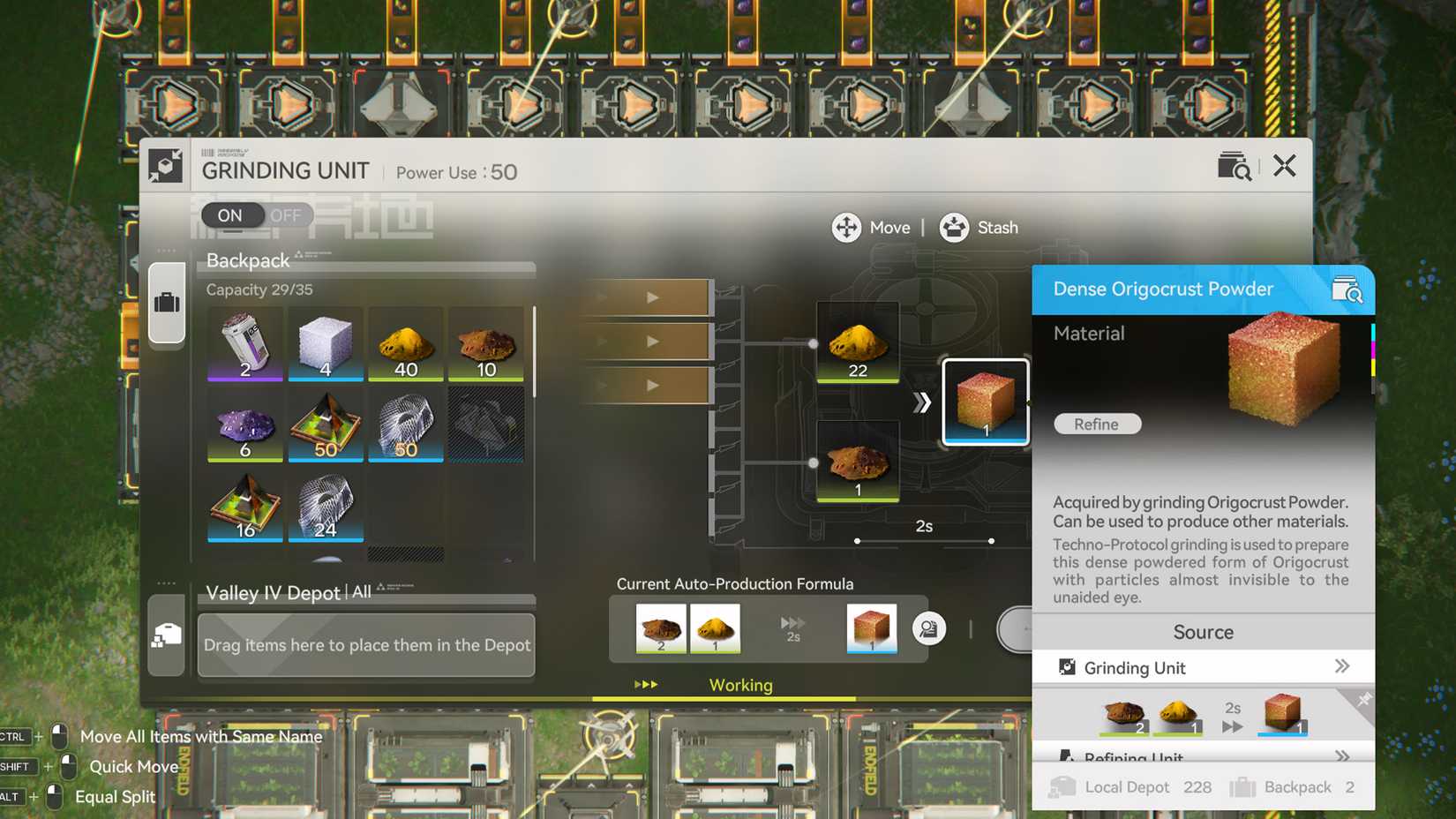 arknights-endfield-how-make-cryston-blueprint-powder-fiber-components-parts - thick origocrust powder