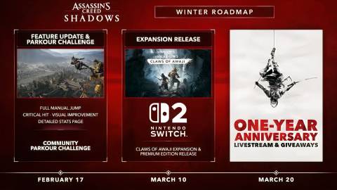 Assassins Creed Shadows Winter Roadmap 2026