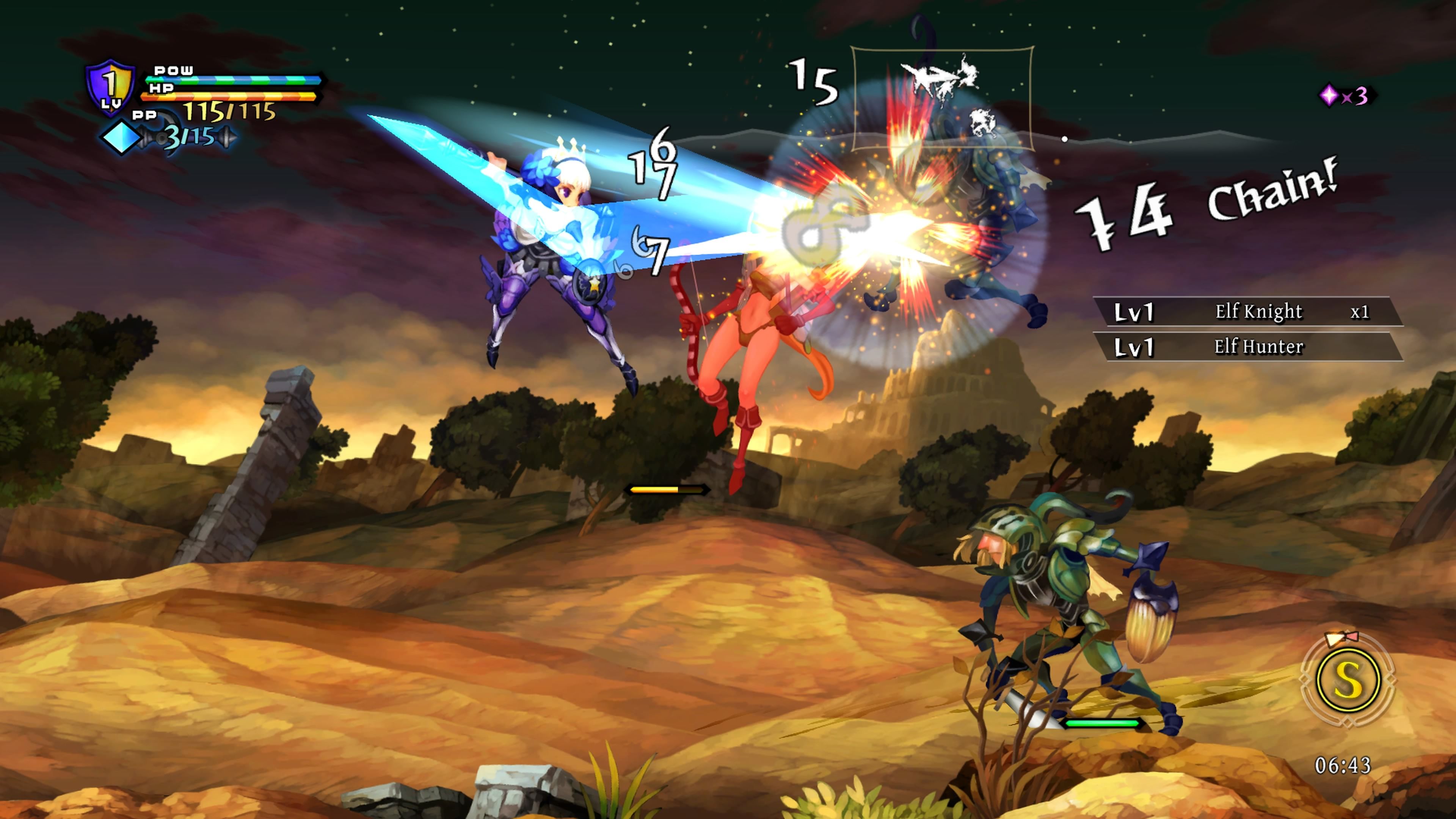 Attacking enemies as Gwen in Odin Sphere Leifthrasir (2016)