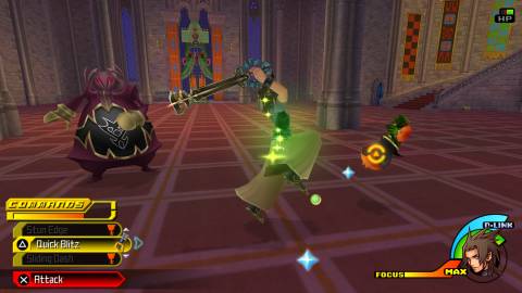 Attacking enemies as Terra in Kingdom Hearts Birth By Sleep (2010)