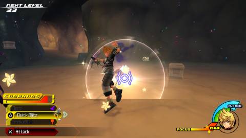 Attacking enemies as Ventus in Kingdom Hearts Birth By Sleep (2010)